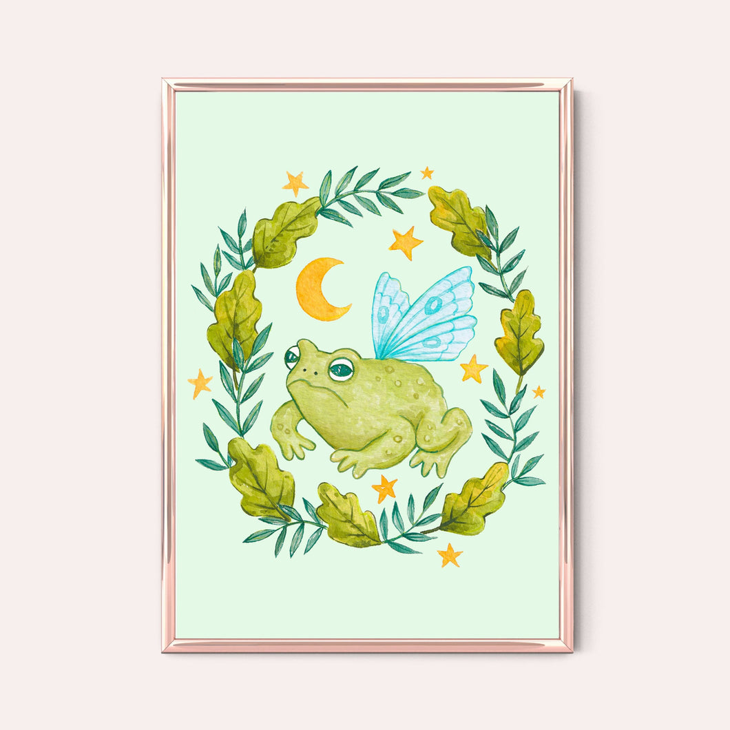 Fairy Toad Wreath Print
