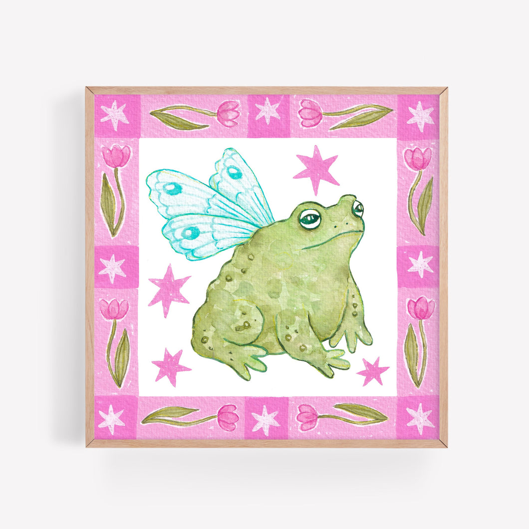 Fairy Toad & Tulip Print