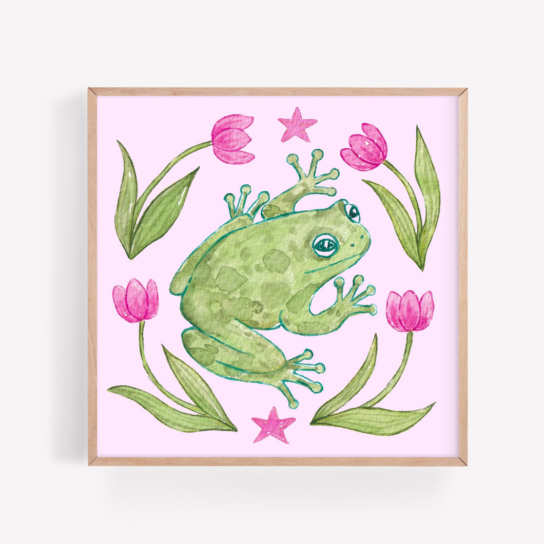 Frog & Tulip Print