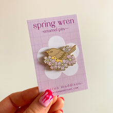 Load image into Gallery viewer, Wren &amp; Blossom Enamel Pin
