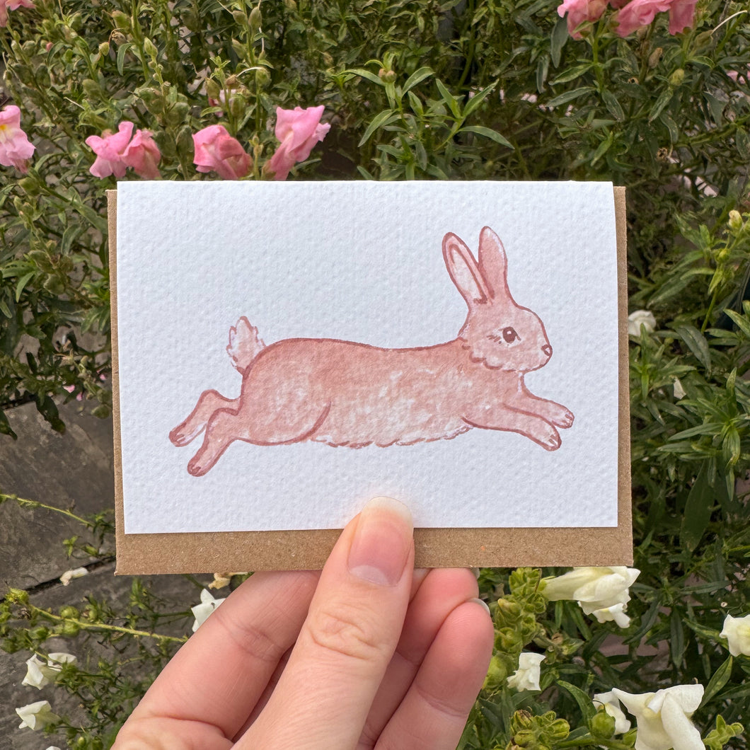 Bunny Leaping | Mini Greeting Card