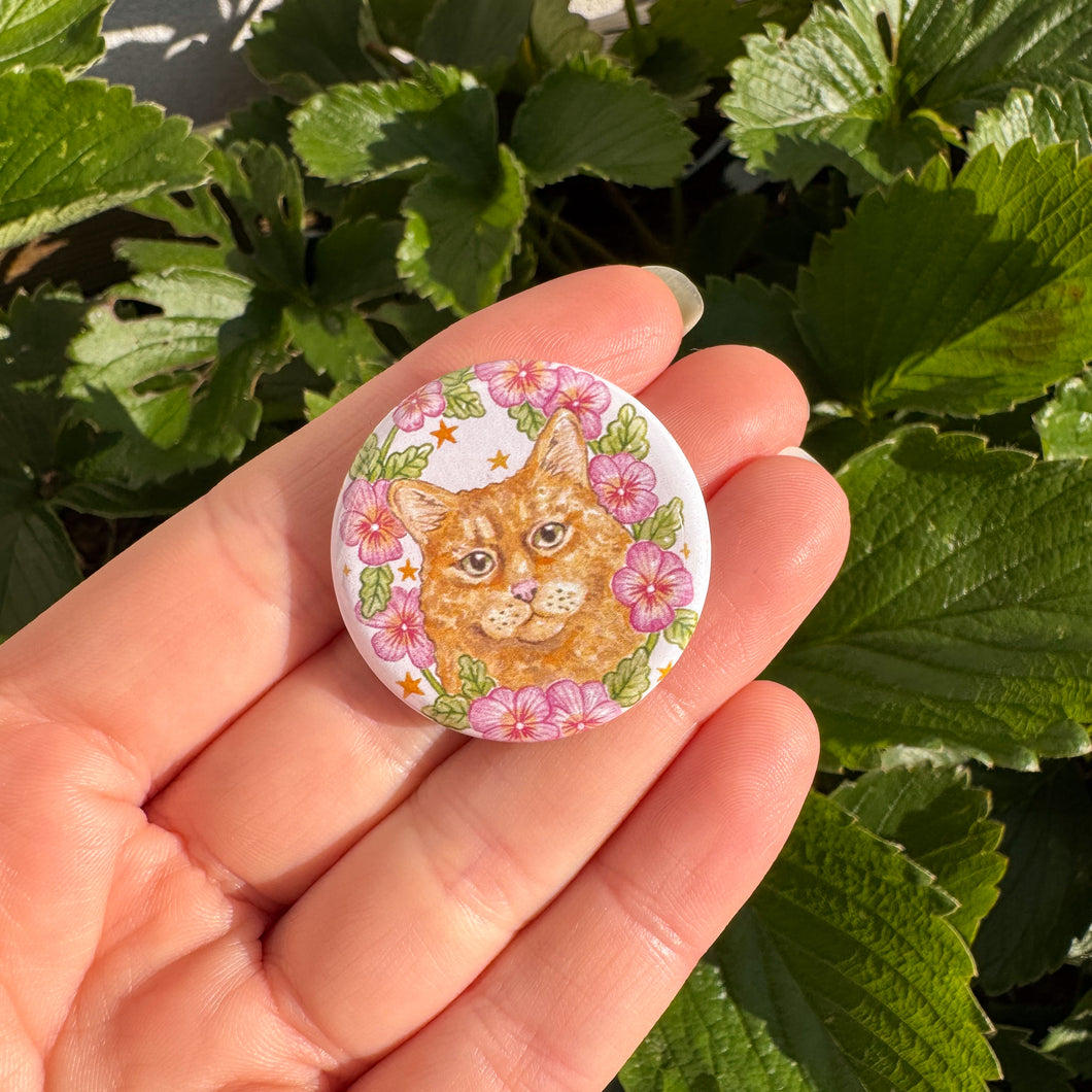 Cat & Flower Badge