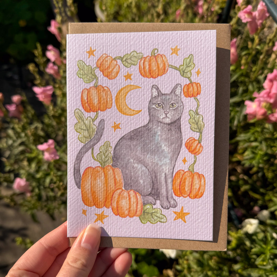 Cat & Pumpkin | Greeting Card