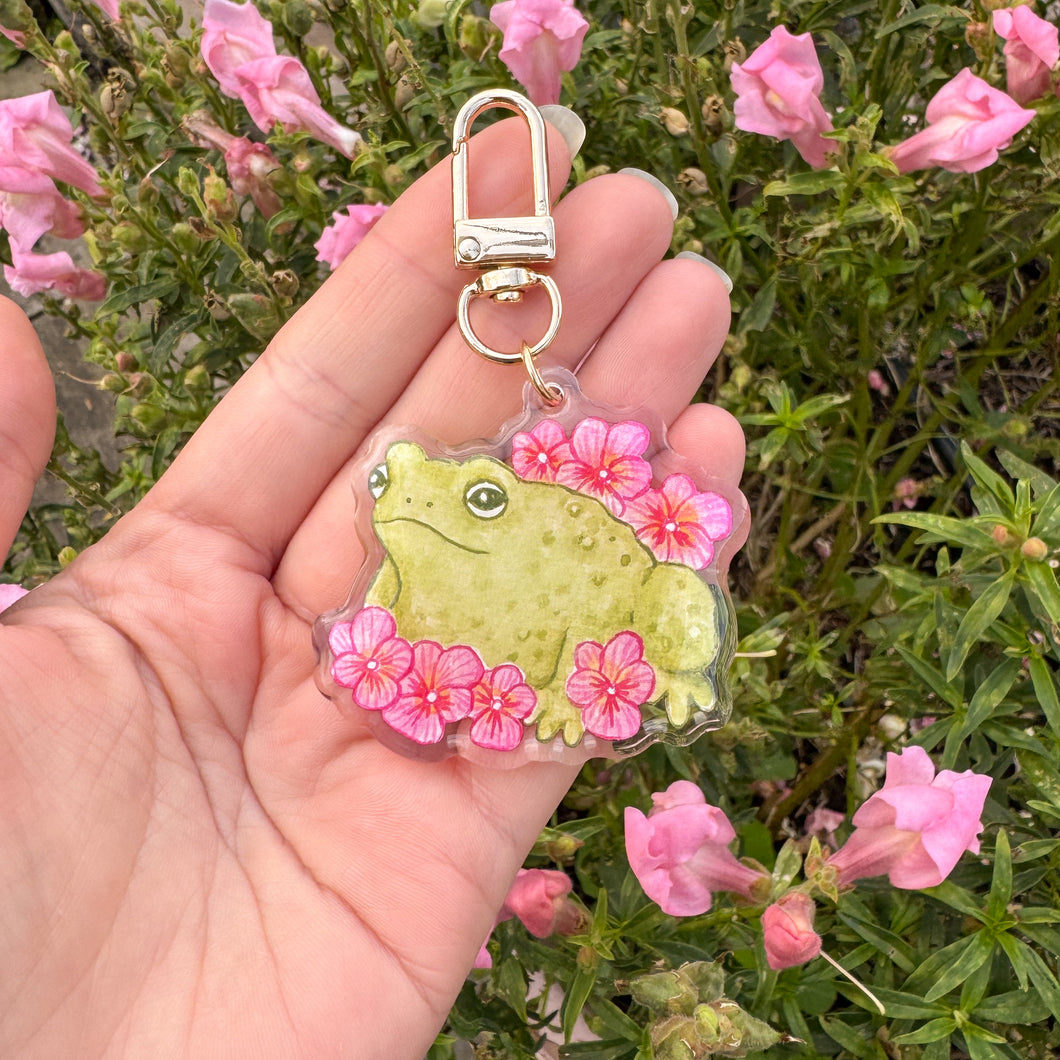 Spring Toad Acrylic Keyring