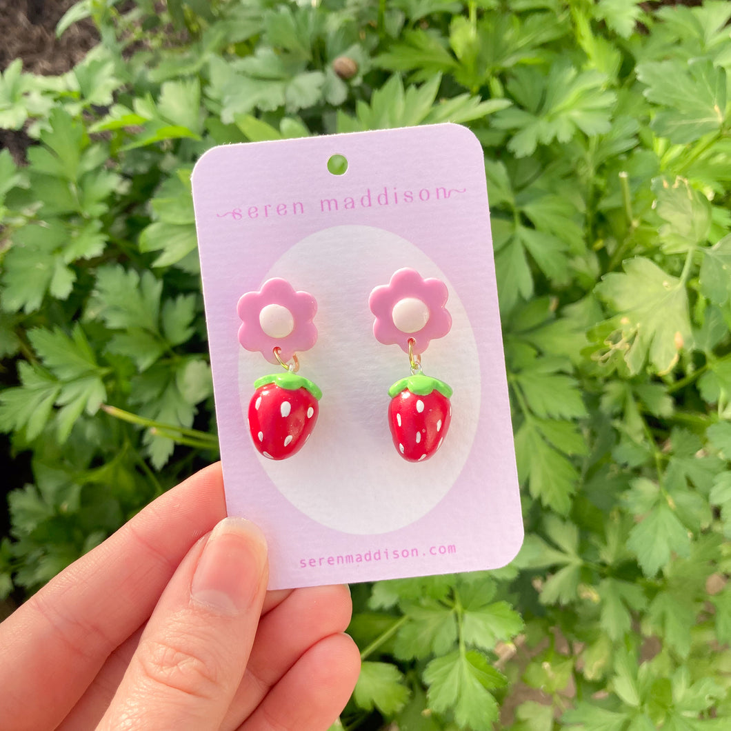 Strawberry Flower Earrings
