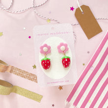 Load image into Gallery viewer, Strawberry Flower Earrings
