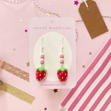 Load image into Gallery viewer, Strawberry Beaded Earrings
