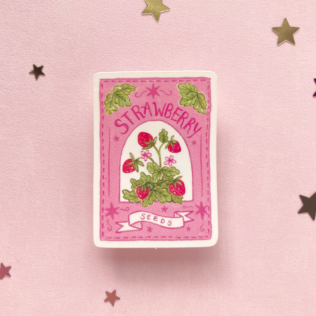 Strawberry Seed Packet Sticker