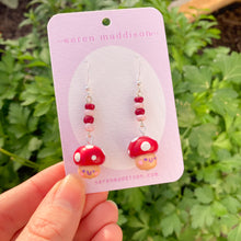 Load image into Gallery viewer, Mushroom Beaded Earrings
