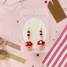 Load image into Gallery viewer, Mushroom Beaded Earrings
