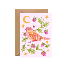 Load image into Gallery viewer, Sparrow &amp; Strawberries | Greeting Card
