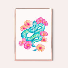 Load image into Gallery viewer, Snake &amp; Flowers Print
